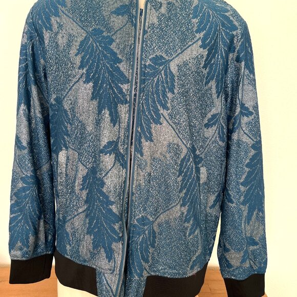 Barabas Bomber Jacket - Super Sparkly - Teal & Silver - Size 2XL - Picture 7 of 9